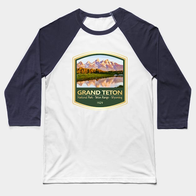 Grand Teton National Park (PF) Baseball T-Shirt by grayrider